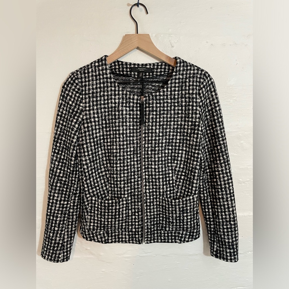 Weekend MaxMara Black and White Checkered Jacket - Picture 2 of 8